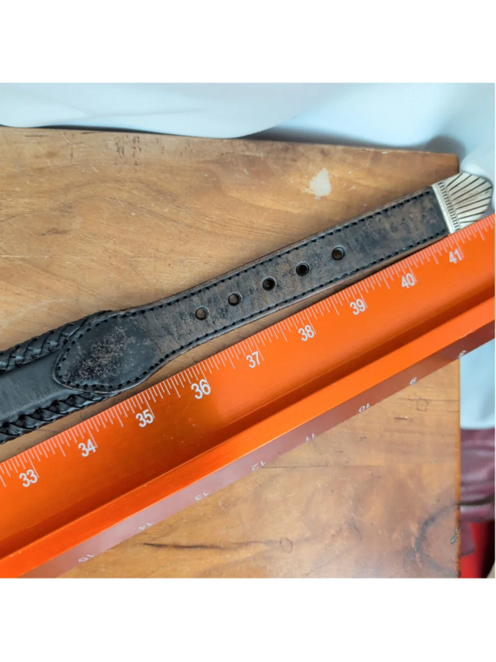Men's Vintage Braided Edge Western Belt Size 38